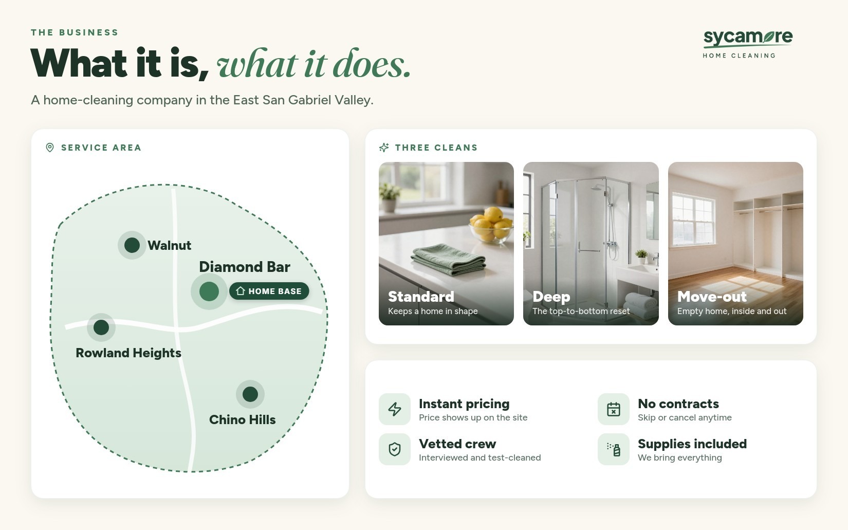 Sycamore Home Cleaning: The business