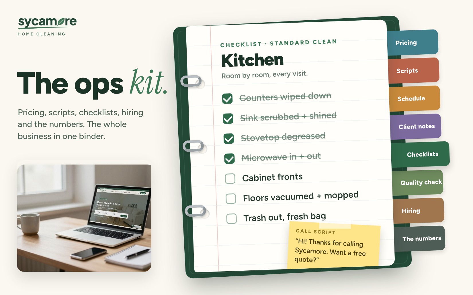 Sycamore Home Cleaning: The ops kit